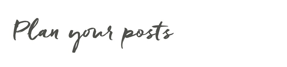 Plan yout posts