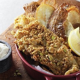 Dukkah Crusted Fish & Chips Dukkah Crusted Fish & Chips
