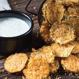 Oven Baked Zucchini Chips with Lime Yoghurt Dip Oven Baked Zucchini Chips with Lime Yoghurt Dip