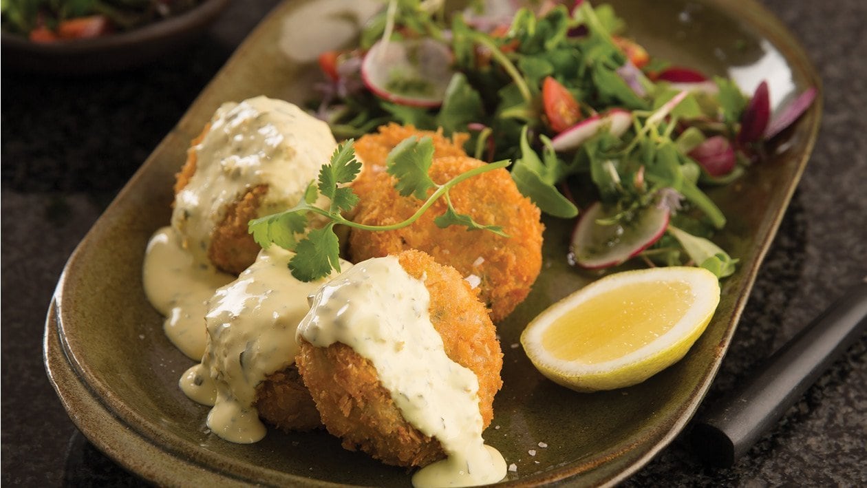 Trout Fishcakes With Coriander Hollandaise Sauce