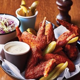 Hot Fried Chicken, Slaw & Blue Cheese Dressing Hot Fried Chicken, Slaw & Blue Cheese Dressing