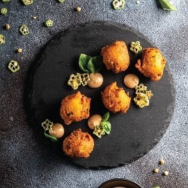 Okra Hush Puppies with Smokey BBQ Dip Okra Hush Puppies with Smokey BBQ Dip