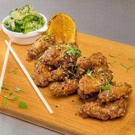 Sticky Teriyaki Chicken Wings with Sunomono Sticky Teriyaki Chicken Wings with Sunomono