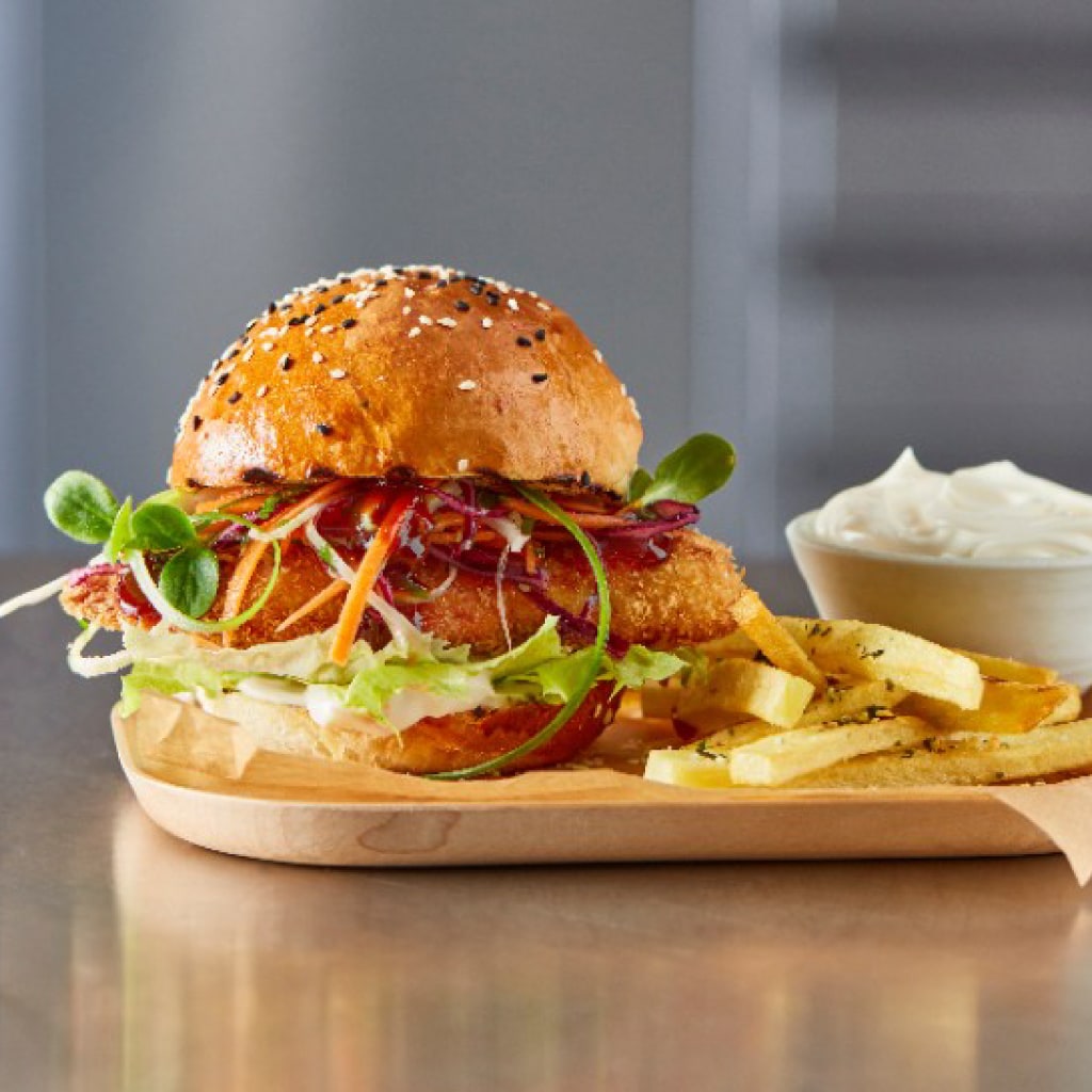 Vegetarian Chicken Katsu Burger Vegetarian Chicken Katsu Burger
