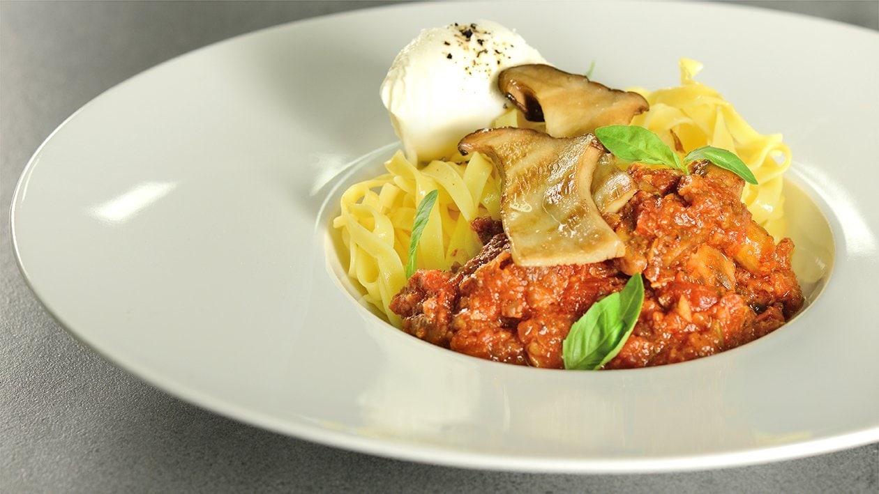 Mushroom Bolognese with Buffalo Mozzarella