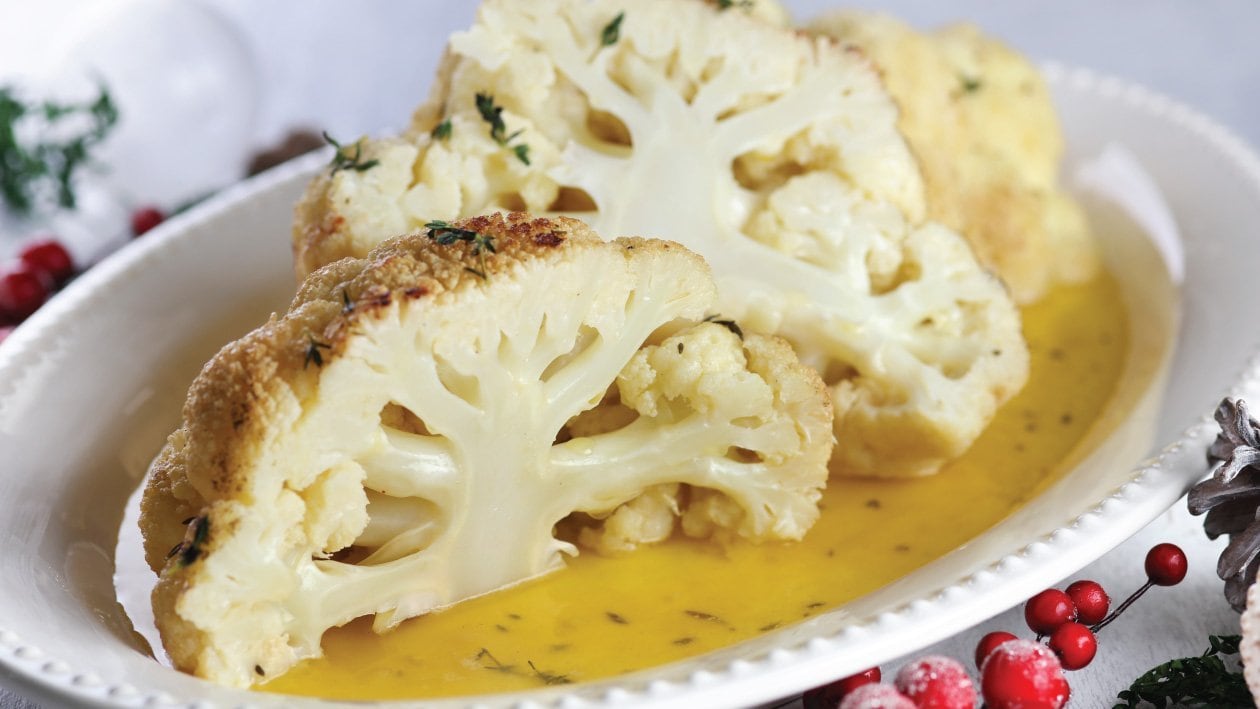 Whole Cauliflower With Butter Sauce